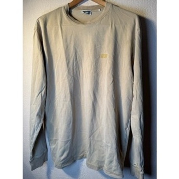 Kith Mens Beige Long Sleeve T-Shirt Crew Neck Minimalist Casual Distressed *read - Picture 1 of 10